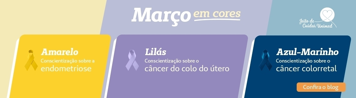 Março e suas cores: amarelo, lilás e azul-marinho na conscientização sobre a saúde